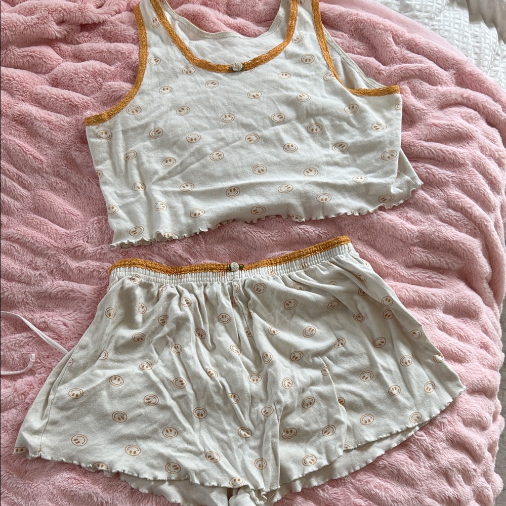 Chic Cream and Gold Pajama Set